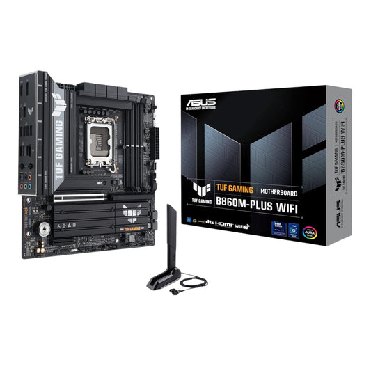 Asus TUF Gaming B860M-Plus Wi-Fi M-ATX Motherboard - Intel LGA1851, DDR5, PCIe 5.0. Wi-Fi 7 - Stellar Technologies