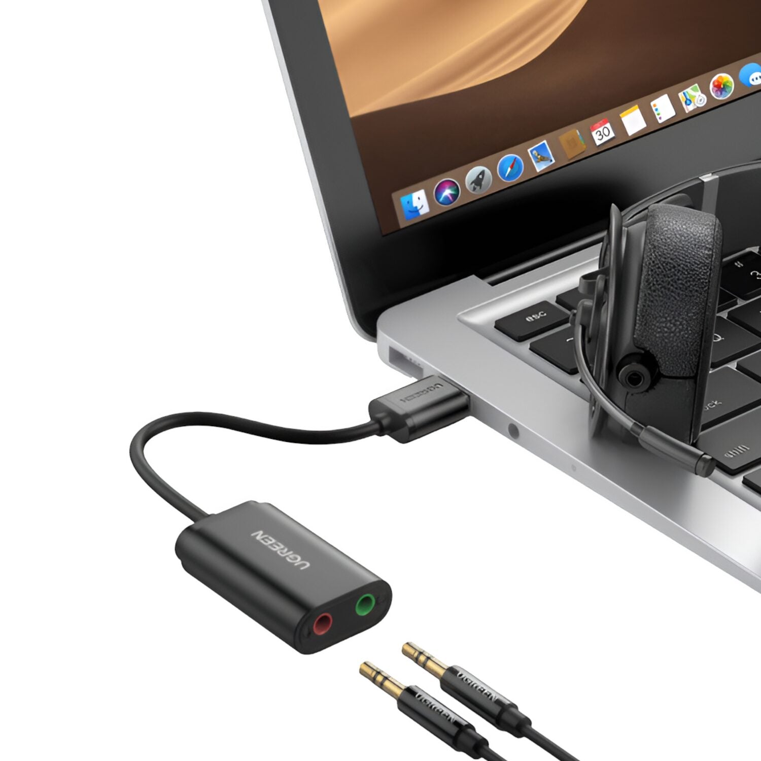 UGREEN USB to 3.5mm External Stereo Sound Adapter - Black - Stellar Technologies