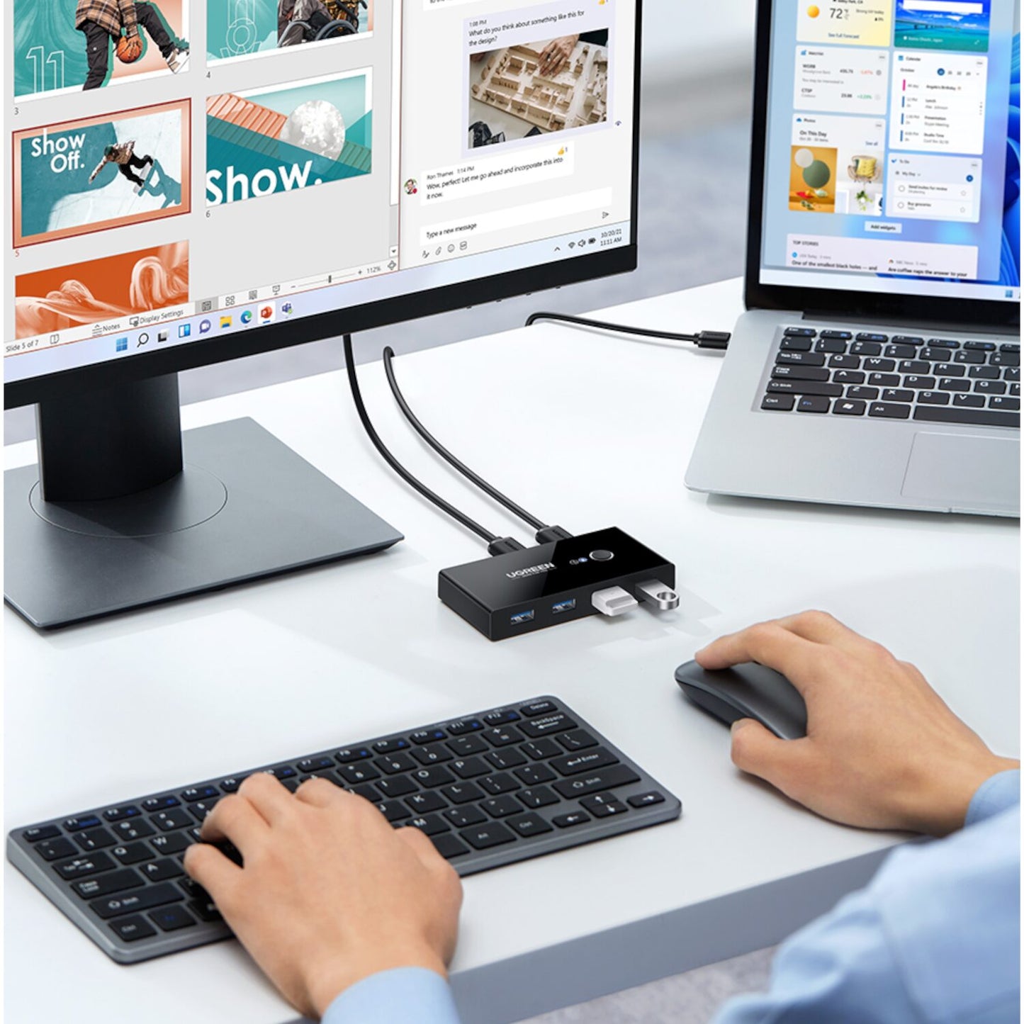 UGREEN USB 3.0 4-Port Switch Box, with 1.5m USB Cables - Stellar Technologies