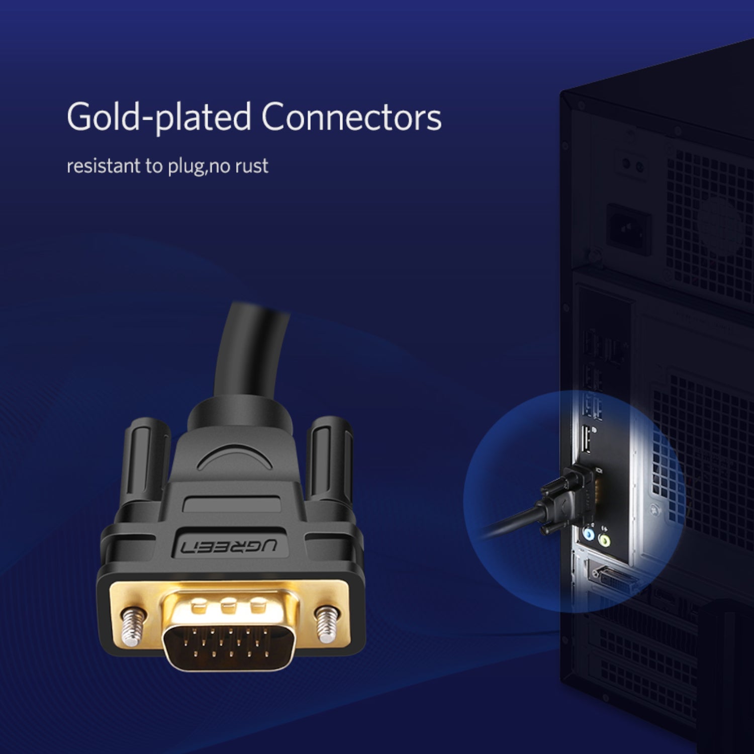 UGREEN VG101 VGA Male to Male Cable 1.5M - Stellar Technologies