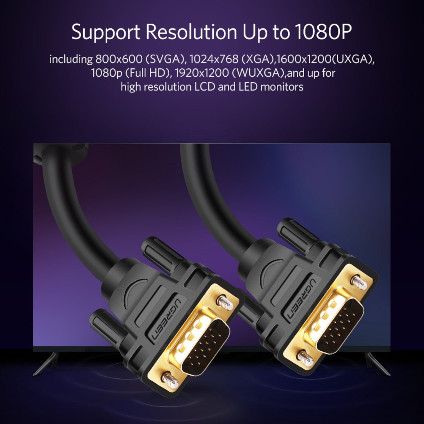 UGREEN VG101 VGA Male to Male Cable 1.5M - Stellar Technologies