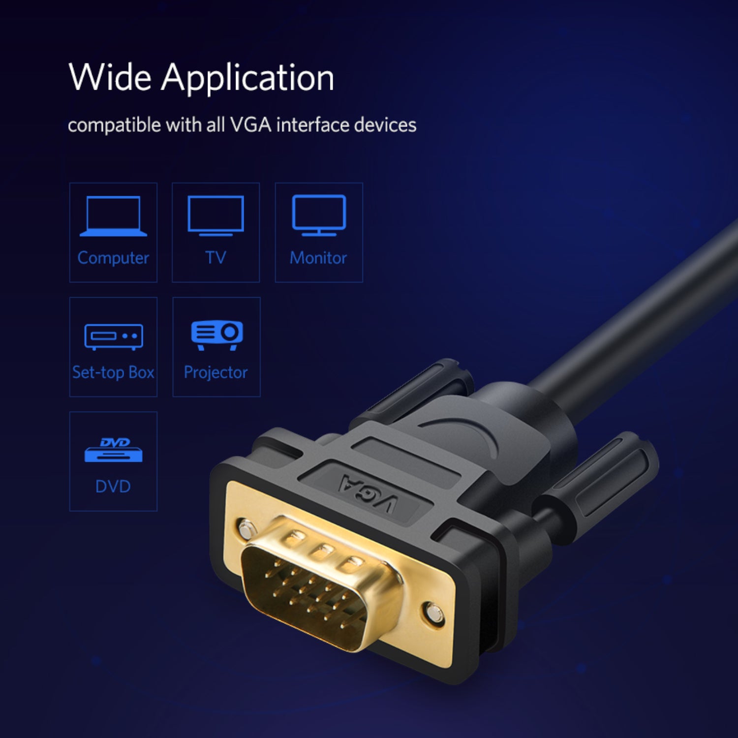 UGREEN VG101 VGA Male to Male Cable 3M - Stellar Technologies