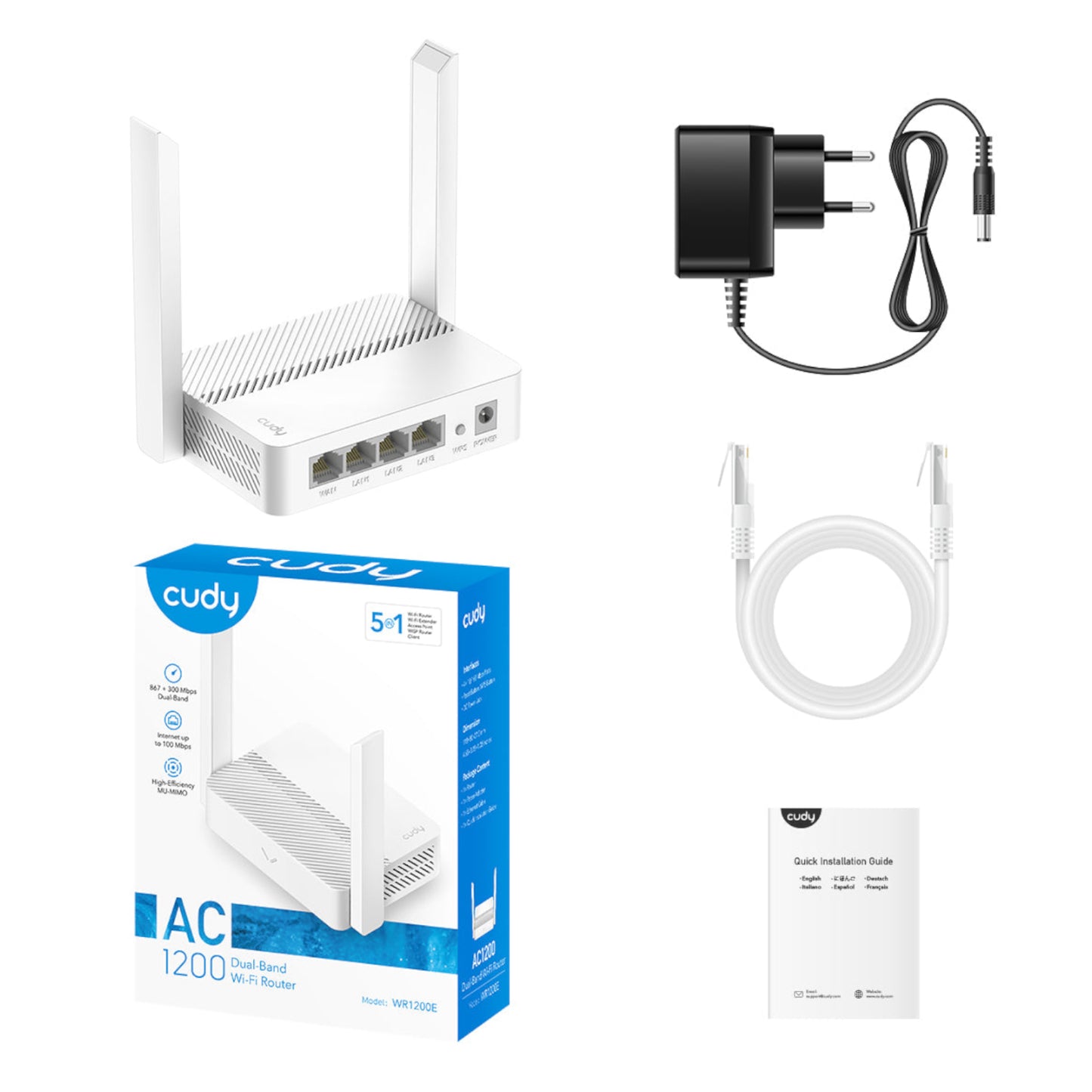 Cudy AC1200 Dual-Band Wireless Wi-Fi Router - White - Stellar Technologies
