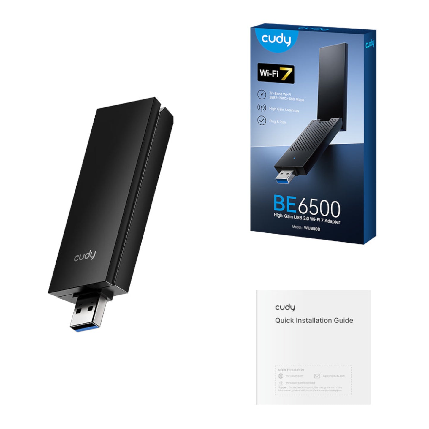 Cudy BE6500 Tir-Band Wi-Fi7 USB 3.0 Adapter - Stellar Technologies
