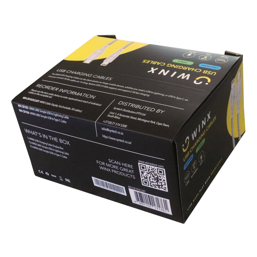 WINX USB to Type-C|Lightning Charging Cables - Stellar Technologies