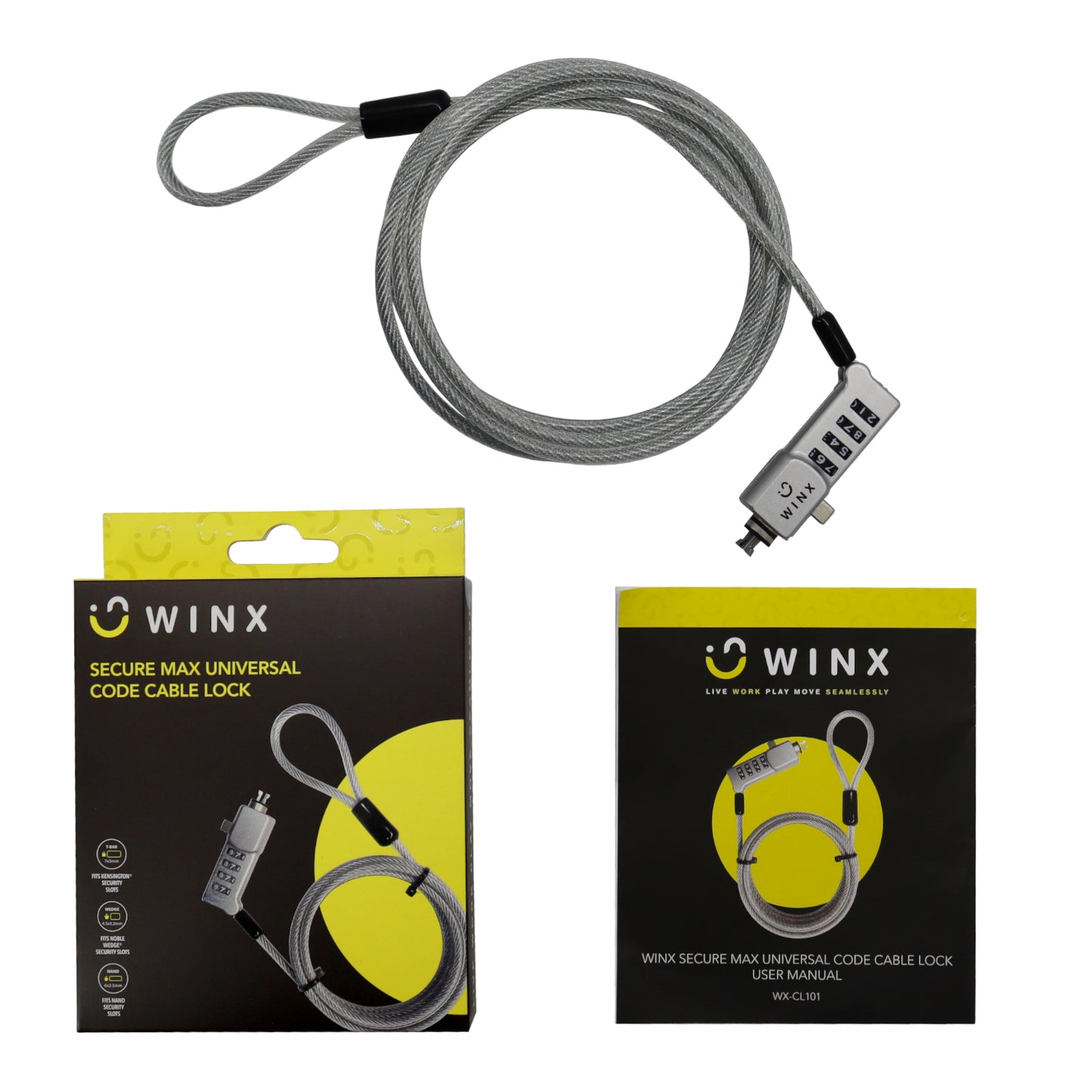 WINX Secure Max Universal Code Cable Lock - Stellar Technologies