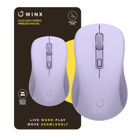 WINX CLICK Easy 1600DPI 2.4GHz Wireless Mouse - Purple - Stellar Technologies