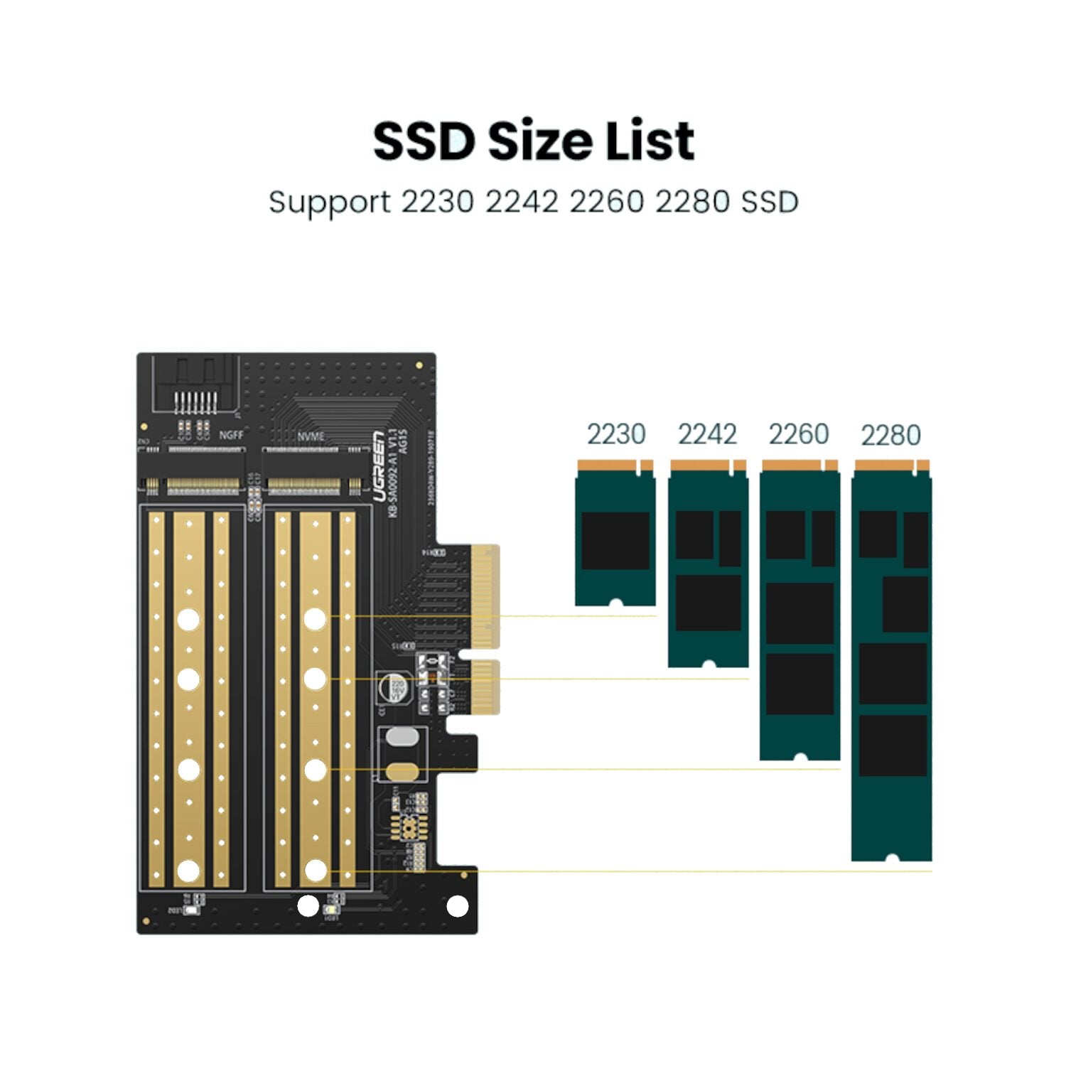 UGREEN CM302 M.2 M/B-Key to PCI-E 3.0 Expansion Card - Stellar Technologies
