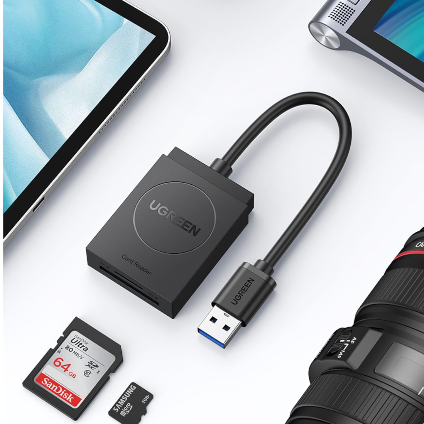 UGREEN USB 3.0 Dual Slot Card Reader for SD/TF Cards - 5Gbps Data Transfer - Stellar Technologies