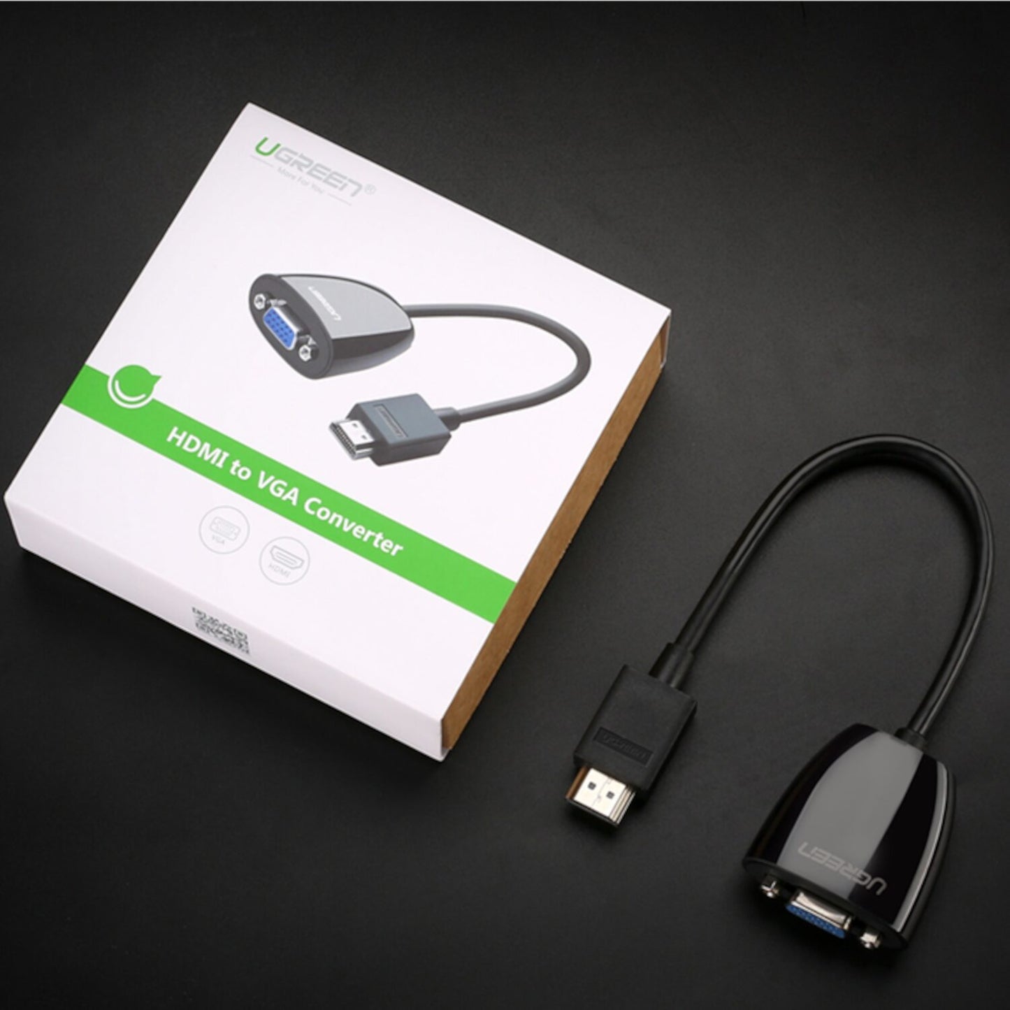 UGREEN HDMI to VGA Converter, 1080p Video Adapter - Black - Stellar Technologies