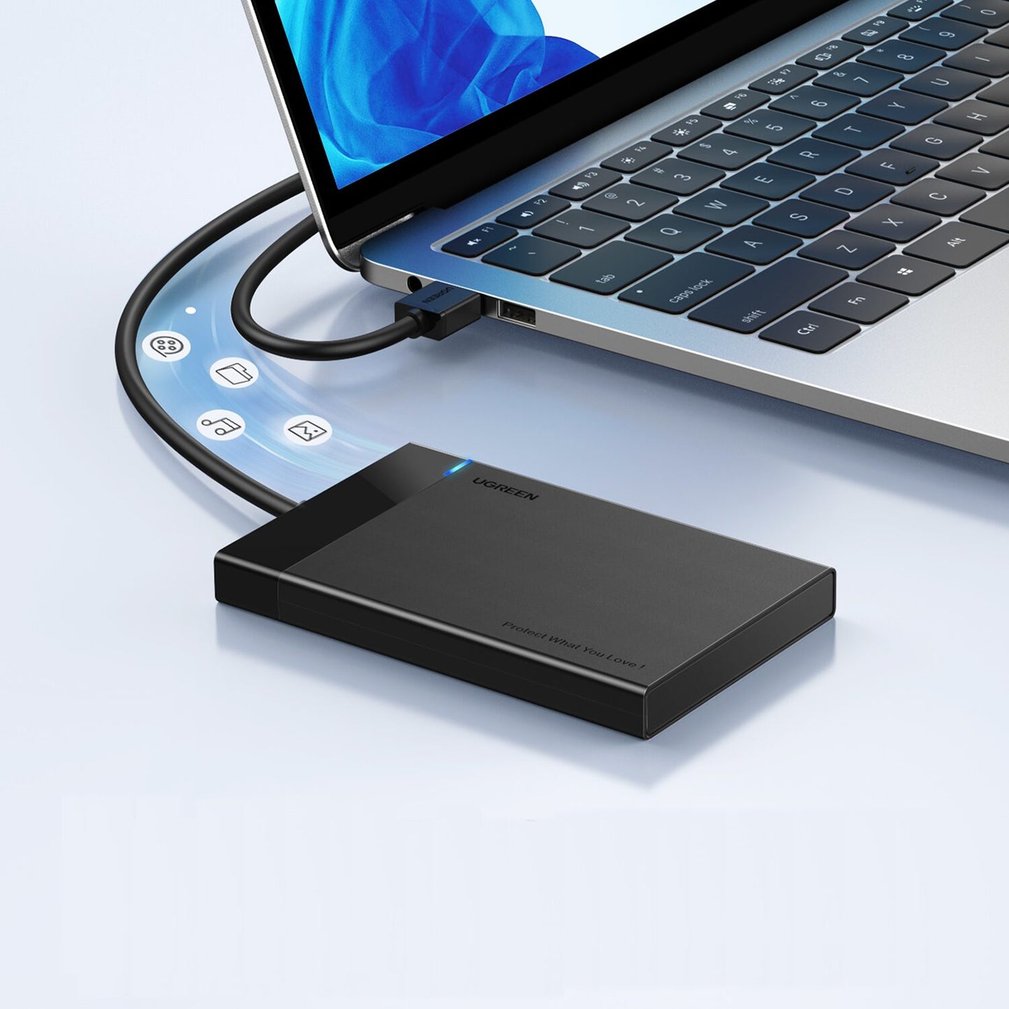 UGREEN USB 3.0 to 2.5” SATA Hard Drive Enclosure (Non-Detachable Cable) - Stellar Technologies